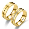Jag älskar dig diamantringband rostfritt stål spår förlovningsringar för kvinnor män bröllop guld smycken