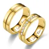 Je t'aime diamant bague bande en acier inoxydable rainure bagues de fiançailles pour femmes hommes mariage or bijoux de mode