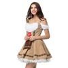 Women German Bavarian Costume Beer Girl Dress Oktoberfest Beer Maid Costume Halloween Party Fancy Dress