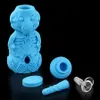 Orso pipa ad acqua bong in silicone Dab Rig Vetro con ciotola di vetro fumo di erbe olio tabacco bong Cera inebriante Oil Rigs gorgogliatore di erbe Narghilè