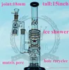 glass hookah bong 16 inches water pipe Hand Painted Beaker dragon with Ice Pinch 16 Inch smoking bubbler