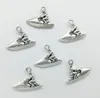 50 sztuk / partia Motorboat Charms Wisiorki Retro Biżuteria Akcesoria DIY Antique Silver Wisiorek Dla Bransoletka Kolczyki Brelok 18 * 24mm