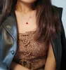 Collana in argento S925 a forma di ventaglio con agata rossa naturale e collana con ciondolo di diamanti per collana da donna gioielli regalo di nozze PS7063