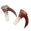 Headshop888 G085 rökrör dabberverktyg 14mm 18mm hanfärgad strip glasskål med stort handtag ox horn stil dab rigg glas bong skålar