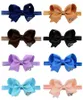 DHL Gratis 20 färger Baby Hair Bows Ribbon Bow Headbands för Girls Barn Hårtillbehör Kids Elastic Hairband