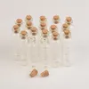 16 * 50 * 6 mm 5 ml Mini Clear glazen flessen met kurk kleine flesjes potten containers schattige fles 100pcs / lot