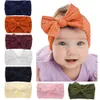 Baby Girls Nylon Bow Opaski Elastyczne Bowknot Bunny Ear Hairbands Hairble Headwear Kids Headdress Turban Knot Głowy Zestawy Okładki 8 kolorów