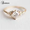 Princess Cut Zircon Engagement Ring Vintage Gold Color Promise Wedding Rings for Women Simple Summer Jewelry Gift3855645