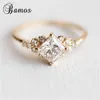 Princess Cut Zircon Engagement Ring Vintage Gold Color Promise Wedding Rings For Women Simple Summer Jewelry Gift5212904