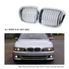 Freeshipping Hot New One Pair Placcatura in colore argento Griglia frontale per griglia per BMW E39 1997-2003