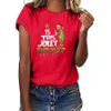 T-shirt natalizia Is This Jolly Enough Lettera stampata da donna Camicie girocollo manica corta LJJO7402