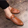 New Gold Oxford Shoes Italian Business Wedding Men Leather Formal Dress Flats Designer Moccasins Loafers Shoes 37-44