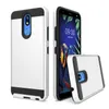 Étui de protection double couche à Texture métallique, pour J2 core/J260/J3 2018/J7 2018/A8 2018, matériau TPU + PC brossé pour LG K40 MetroPCS