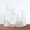 30ml 40ml 60ml 80ml 100ml 120ml Frosted Glass Cosmetic Bottle Refillable Empty Bottles Lotion Spray Cosmetics Sample Storage Containers