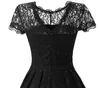 New Black Lace Gótico Curto Colorido Vestidos De Casamento Com Mangas Curtas Simples Informal Abaixo Do Joelho País Não Branco Vestidos de Noiva 50 s