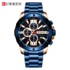 CURREN Sport Quartz Men's Watch New Luxury Fashion Stainless Steel Wristwatches Chronograph Watches for Male Clock Reloj Homb230j