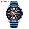 Curren Sport Quartz Men's Watch New Luxury Fashion rostfritt stål armbandsur kronografklockor för manlig klocka reloj homb294s