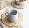 50st Corn Fur Woven Matbord Mat Värme Isolering Potthållare Runda Kustar Kaffe Drick Tea Cup Table Placemats