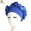 Fashion Satin Bonnet Cap women Long Hair Care hat Women Night Sleep Hat Silk Cap Head Wrap soft hair Accessories PY6
