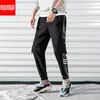 Letter Print Autumn Pants Men Japanese Knitted Streetwear Harem Cargo Pant Joggers Harajuku Hip Hop Sweatpant Hip Hop Trousers T200422