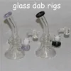 14mm 여성 물 담뱃대 미니 유리 봉수 파이프 Pyrex 오일 rigs 4mm 석영 bangers와 흡연을위한 두꺼운 재활용기 장비