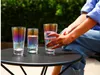 Colorful Hammer Point Glass cups Lead-Free Thick Bottom Crystal Tumblers Whisky Cup Heat-resistant plating cold drink dazzling lines