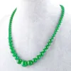 WOJIAER Pietra preziosa di giada verde 6-14mm Perline tonde graduate Collana da donna 17,5 pollici Gioielli in filo F3000