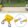 Freeshipping Orange 3 Tons 4 meter 4m Flsorescens Universal Car Tow Cable Towing Strap Rope med krokar