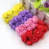 Vente en gros - 12pcs mini bouquet de main en mousse de roses couronne de fleurs artificielles décoration de mariage bricolage artisanat fournitures vraies roses tactiles