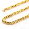 3 mm mode bijoux hommes Bracelet Collier Gold Tone Oval Rope Chain Link 316L collier en acier inoxydable Bracelet Set mens colliers