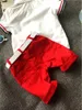 Heißer Verkauf Sommer Jungen Mädchen Kleidung Kinder Outfits Kurzarm Streifen Hemden Shorts mit Gürtel 2 Stück Sets entzückende Babyanzüge