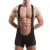 Mens Lingerie Bodysuit Sleeveless Stretchy One-piece Wrestling Singlet Leotard Bodysuit Underwear Nightwear Open Butt Underwear