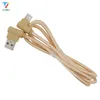 300pcs/lot 2side 90°L-shaped cloth Braided data cable micro 5pin usb/Type-C USB C cable Date Sync Charger Cable for Sumsung HTC