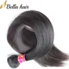 Indiase rechte menselijke haarextensions onverwerkte maagd haarbundels groothandel kan worden geverfd natuurlijke kleur 3pcs / lot belhahair