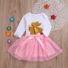 Baby Girls Clothes Sets Golden Rabbit Girl Romper Dot Skirts 2PCS Set Easter Bunny Princess Rompers Kids Outfits Kids Clothing DHW1986