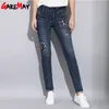 Garemay Skinny Haftowane Dżinsy Kobieta Wiosna 2019 Denim Stretch Damskie Dżinsy Hafty Mujer Moda Slim Dżinsy dla kobiet Y19042901