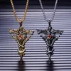 Hip Hop Men Necklace Gold Sliver Iced Out Crystal Miami Cuban Cross Rock Pendant Necklace Set 2CM Street Dance King49245386371601