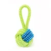 Pet Supply Dog Toys Dogs Chew Teeth Clean Outdoor Traning Fun Playing Green Rope Ball Toy For Large Small Dog Cat