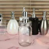 Silver Hand Soap Lotion Dispenser Pump Stainless Steel Mason Jar Countertop Soap Hotel Bathroom Accessory Household Tool