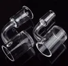 4mm Dikke Bodem 45 90 graden quartz banger nail 10mm 14mm 18mm man vrouw clear joint Domeless quartz nail voor Booreilanden