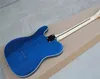 Fabrieks blauwe elektrische gitaar met witte parel pickguard, esdoorn toets, 22 frets, ash body, chromen hardware, kan aanpasbaar zijn.