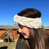 Große Mädchen Häkeln Bogen Twist Knoten Turban Gestrickte Kopf Wrap Haarband Wolle Stirnband Ohrenschützer Ohr Wärmer Stirnband Haar Bands Zubehör M376