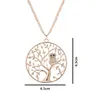 Nouveau Creative Hibou Pendentif Collier Creux Animal Vie Arbre Colliers Haute Qualité Strass Alliage Bijoux Cadeaux