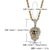 Mens 18k Gold Plated Cz Bling Lion Head Gold Pendant Necklace Micro Pave Cubic Zircon Pendant Fashion Smycken