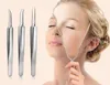 1pcs New Straight Bend Curved Blackhead Acne needle Clip Tweezer Face Tools Pimple pore Comedone Remover Kit Face Cleaner kits dhl free