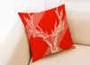 2019 NYHET HOT JUL VIT LINEN ART Hjort Santa Claus 9 Style Pillow Sofa Kudde Kram PillowCase P045 C