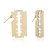 Fashion- dangle earrings for women western hot sale blade chandelier earring gold silver alloy punk hip hop jewelry gifts free shipping