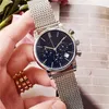 High Quality Luxury Mens Watches Stainless Steel Quartz Chronograph Watch Functional Sub Dial Work Boss Waterproof Deisgner Watche269V