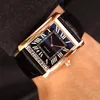 Neue W5200004 Rose Gold Schwarz Textur Zifferblatt Weiß Roma Mark Automatische Herrenuhr Schwarz Lederarmband Uhren Günstige Timezonewatch E66a1