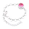 Luckyshine NUOVO argento 925 del braccialetto delle donne ovale anguria Bi colorato Tormalina gemme di modo del braccialetto dei braccialetti di modo 8" pollici